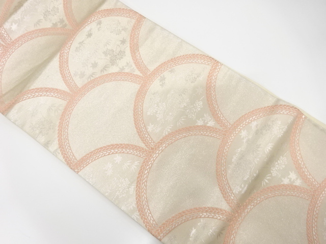 JAPANESE KIMONO / ANTIQUE FUKURO OBI / SILK / WOVEN SEIGAIHA